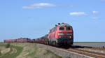 DB 218 307 und 345 mit SyltShuttle nach Nieb�ll, Standort Wiedingharder Neuer Koog.