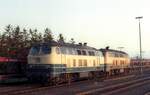 DB 218 117-0 (heute NeSa) mit 218 461-2 (heute AIXRail) Nieb�ll 27.03.1993 (c) D.Schikorr, Bearbeitung: M.Steiner