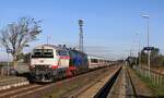DB 218 497 + PRESS 218 054(448) mit IC 2311 unterwegs gen S�den.