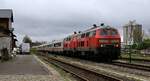 DB 218 390-3 und 218 307-7 mit dem IC 2074/2076 nach Niebüll/Westerland Ausfahrt Husum.