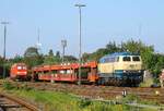 DB 218 315 rangiert einen Autozug Bw Nieb�ll 17.08.2025  