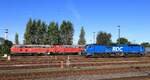 DB 218 344 die wohl bald ihre letzte Reise antritt steht hier zusammen mit der 218 82x und RAG 251 002-2 im/am Gbf in Nieb�ll abgestellt.