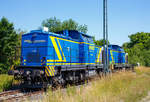   Vorne die MWB V 1702 (92 80 1203 103-7 D-MWB), ex DR 202 827-2, ex DR 112 827-1, ex DR 110 827-3 und dahinter die MWB V 1701 (92 80 1203 102-9 D-MWB), ex DR 202 768-8, ex DR 112 768-7, ex DR 110