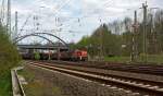 294 584-8 (V 90 remotorisiert) der DB Schenker Rail kommt am 30.04.2012 mit einem G�terzug im Rangierbahnhof Kreuztal an.