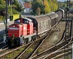 294 833-9 mit Wieland-Güterzug zurück nach Ulm, in Vöhringen am 11.10.2010.