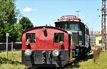 F�hrerstandsmitfahrten auf E 94 088 im Schlepp von 323 872-2 im fahrdrahtlosen Bereich im Bahnpark Augsburg am 26.06.2022.