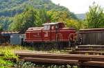   364 850-8 der Stadtwerke Andernach (Hafenbahn), ex DB V 60 850, ex DB 260 850-3, abgestellt am 18.08.2011 in Brohl-L�tzing auf der Gleisanlage der Brohltal Eisenbahn (BE).