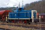 Die 261 671-2 der Aggerbahn (Andreas Voll e.K., Wiehl), ex DB V 60 671, abgestellt am 09.03.2013 in Betzdorf/Sieg.