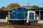 Die 365 695-6 der Aggerbahn (Andreas Voll e.K., Wiehl), ex DB V 60 695, ex DB 261 695-1 sowie ex DB 361 695-0, abgestellt am 29.09.2013 in Kreuztal.