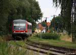 DB 928 + 628 567 als RB 59722 Neufahrn - Bogen, G�ubodenbahn KBS 931 Neufahrn - Bogen, fotografiert bei Einfahrt in den Hp.