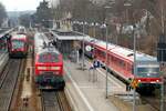218 462-0; 628 342-0 und 650 009-4 in Memmingen am 17.03.2009.