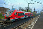 Der 632 533 / 632 033, ein Dieseltriebzug vom Typ Pesa Link II der  DB Regio Mitte, erreich als RB 61 „Dreieichbahn“, am 17.04.2023 den Bahnhof Frankfurt am Main S�d.