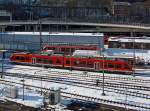 Dieseltriebwagen 648 201 / 701 (Alstom Coradia LINT 41) der DreiL�nderBahn rangiert am 10.02.2013 beim Hbf Siegen.