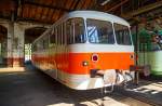   Der ehemaligen DB Besichtigungswagen 395 (60 80 99 23 357-9), ex DB 998 115-0 ,ex DB VB 98 115, am 30.08.2015 im Lokschuppen von dem Südwestfälisches Eisenbahnmuseum in Siegen    Das