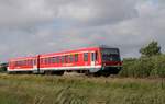 Zweiter Gast der Westfrankenbahn ist der VT 628/928 685 der hier gerade Husum Richtung T�nning/ St.Peter-ording verl�sst.
