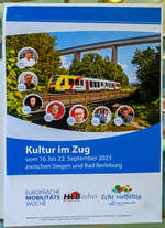 F�r mich immer wieder interessant wenn in einen Zug der HLB (Hessische Landesbahn GmbH), wie hier in den HLB VT 265 ein LINT 41einsteige und meine eigenen Bilder entdecke.