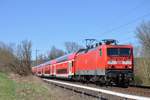 Am 09.04.2018 bespannte 114 037 außerplanmäßig einen Umlauf auf der Main-Lahn-Bahn.