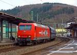Die 145 - CL 011 (Lok 2001) der HGK (H�fen und G�terverkehr K�ln AG) zieht am 17.02.2013 einen leeren Kohleganzzug (offene VTG Sch�ttgutwagen mit schlagartiger Schwerkraftentladung, hydraulischem