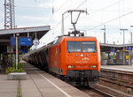   Die 145-CL 001 (91 80 6 145 081-6 D-EKO) der ArcelorMittal Eisenh�ttenstadt Transport GmbH (ex EKO Transportgesellschaft mbH, Eisenh�ttenstadt) f�hrt am 21.05.2016 mit einem Kohlestaubzug