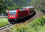 147 007 mit Doppelstockwagen RE auf der Geislinger Steige am 12.06.2020.