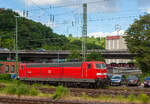 Damals noch f�r die DB Fernverkehr AG fahrende, die 181 213-0 „Saar“ (91 80 6181 213-0 D-DB) ist am 14.06.2013 beim Hbf Koblenz angestellt.
