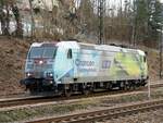 185 152-6 im Einsatz als Schublok auf der Geislinger Steige am 21.02.2020.