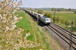 185 531-1 Tx Logistik mit Mars Containerzug bei Neu-Ulm Pfuhl am 22.04.2022.