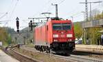 185 274-8 die Schublok wartet nach der Schubhilfe auf die Freigabe zur Rückfahrt am 01.05.2024.