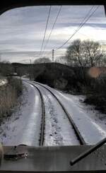 Trossingen Streckenaussicht aus Lok Lina am 13.12.1998.