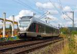   Mit neuer Fahrzeugbezeichnung....Der ET 222104 (94 80 0426 103-8 D-ABRN / 94 80 0826 103-4 D-ABRN), ex ET 22 004, ein 2-teiliger Stadler Flirt der Abellio Rail NRW f�hrt am 26.07.2014 als RB 91