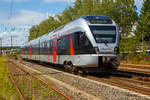   Der ET 23 2108  Finnentrop  (94 80 0427 107-8 D-ABRN / 94 80 0827 107-4 D-ABRN / 94 80 0427 607-7 D-ABRN), ex ET 23008, ein 3-teiliger Stadler Flirt der Abellio Rail NRW fährt am 24.07.2020 als