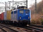 EGP 140 857-4 mit Containerzug aufgenommen in Hamburg-Harburg am 11.03.2015