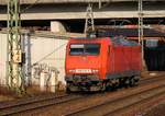 145 047-7 auf Solofahrt durch Hamburg-Harburg.