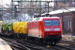 145 031-1(REV/LDX/12.12.12)mit einem kurzen Landmaschinen Transport aufgenommen in HH-Harburg.