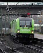 Einfahrt f�r den Flix nach K�ln....Zuglok heute ES 64 U2-005/ 182 505-8(REV/Lz/07.12.18).