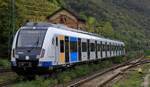 Die  S-Bahn Stuttgart  in Form von 430 005/505 im neuen Design auf  Betriebsfahrt  gen S�den.