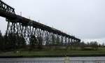 Blick von der S�dseite/Hafen mit G�terzug Richtung S�den Rendbsurg 08.03.2019
