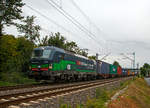 Die für die SBB Cargo International AG fahrende Siemens Vectron MS 193 257 (91 80 6193 257-3 D-ELOC) der ELL - European Locomotive Leasing fährt am 03.08.2020 mit einem KLV-Zug durch Bad