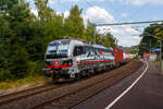 Die an die SBB Cargo International AG vermietete mit XLoad ausgestattete SIEMENS Vectron 193 542  Kapellbrücke Luzern  (91 80 6193 542-8 D-SIEAG) der SüdLeasing GmbH, Stuttgart (eingestellt