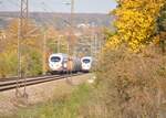 ICE 3 Begegnung in Hinterdenkental am 19.10.2012.