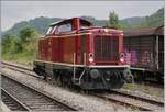 Die Diesellok 211 041-9 (92 80 1211 041-9 D-NeSA) ist mir ihrem Zug in Weizen angekommen und rangiert nun um sp�ter nach Zollhaus Blumberg zur�ck zu fahren.