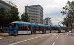   Zweirichtungstreibwagen CVAG 903 am 25.08.2013 in Chemnitz, ein f�nfteiliger modularer Niederflurtriebwagen  vom Typ ADtranz/Bombartier Variobahn 6NGT-LDZ (Zweirichtungswagen).