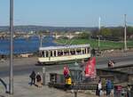 Straßenbahn / Stadtverkehr; Dresden; Kleiner Hecht Nr.1820 auf der Augustusbrücke in Dresden am 20.04.2015.
