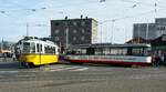 Stra�enbahn / Stadtverkehr; Stuttgart/Halberstadt/Freiburg;   GT 4 Nr.156 aus Halberstadt und GT 4 Nr.471 von Stuttgart, und mittendrin steht w�hrend der Festrede GT 4 Nr.109 aus Freiburg beim