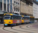 Straßenbahn / Stadtverkehr; Leipzig;    T 4 D-M1 Nr.2119 von CKD Tatra Baujahr 1984 am Augustusplatz in Leipzig am 23.07.2019.