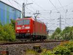 Die 185 176-6 (91 80 6185 176-5 D-DB) der DB Schenker Rail Deutschland AG fährt am 16.05.2015 solo (als Lz) durch Siegen-Geisweid in Richtung Kreuztal.