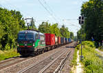   Die für die TX Logistik AG (Troisdorf) fahrende Vectron MS der ELL - European Locomotive Leasing 193 278 (91 80 6193 278-9 D-ELOC) „Say Yes To Europe“ fährt am 01.06.2019 mit