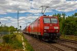   Die an die RBH Logistics GmbH vermietete 145 050-1 / RBH 222 (91 80 6145 050-1 D-DB) und die 145 009-7 / RBH 209 (91 80 6145 009-7 D-DB) fahren am 30.05.2020 mit einem Kohlezug durch Bonn-Gronau