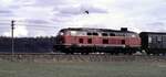 210 005-5 mit Behelfspackwagen bei Illertissen imSeptember 1980.
