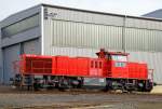   Und in Seiteansicht....Die 275 815-9 (92 80 1275 815-9 D-KSW) eine MaK G 1206, ex Ruhrpott Sprinter RBH 828, ist am 08.11.2015 in Siegen-Eintracht abgestellt.